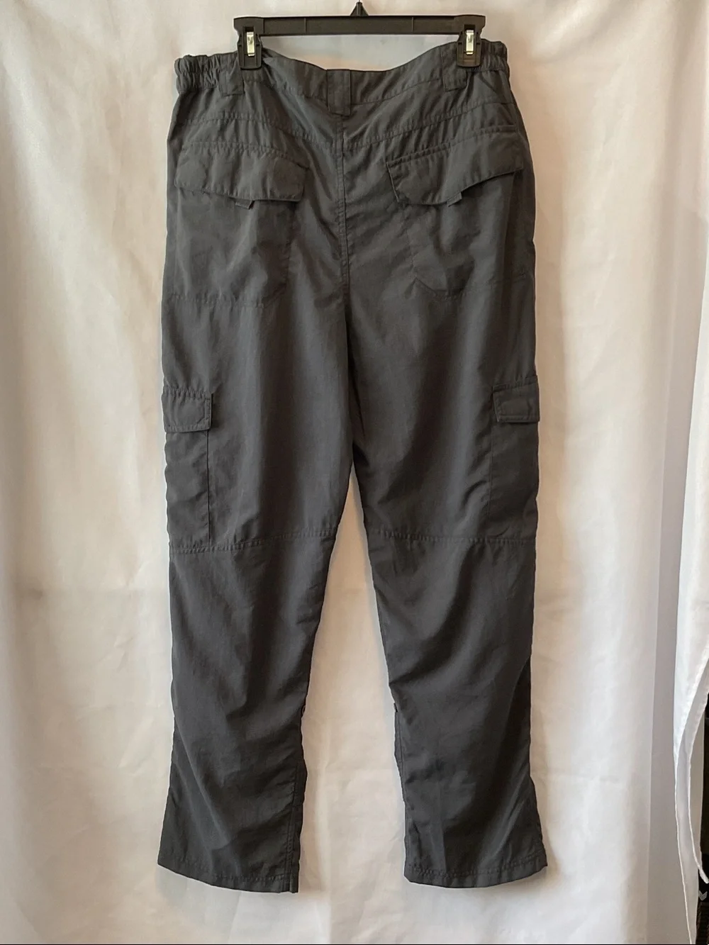 Men's Dark Gray Cargo Pants with Elastic Waist UPF 50 Adjustable Length